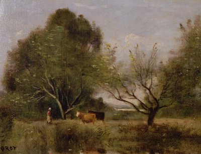 Paysage avec du bétail - Jean Baptiste Camille Corot